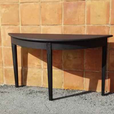 Table Black Gustavian demilune